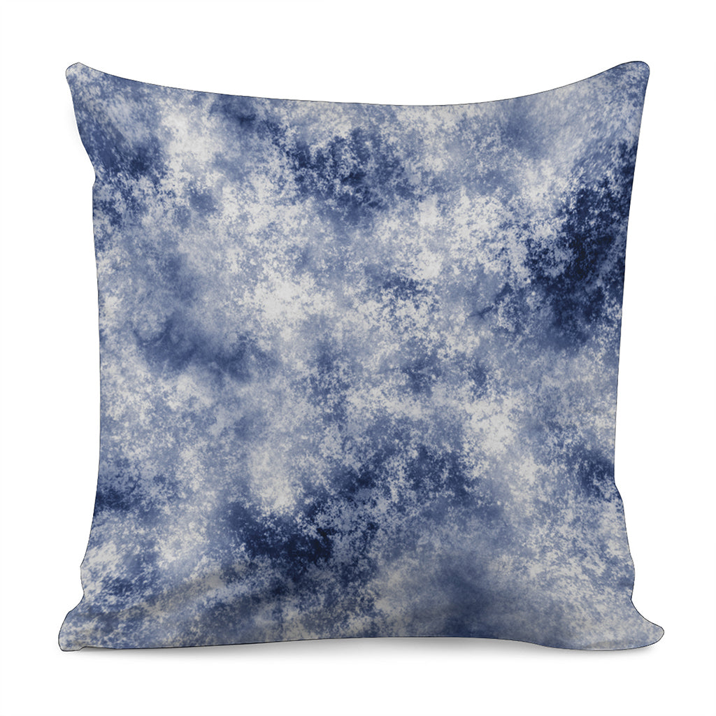 White And Blue Acid Wash Tie Dye Print Pillow Cover