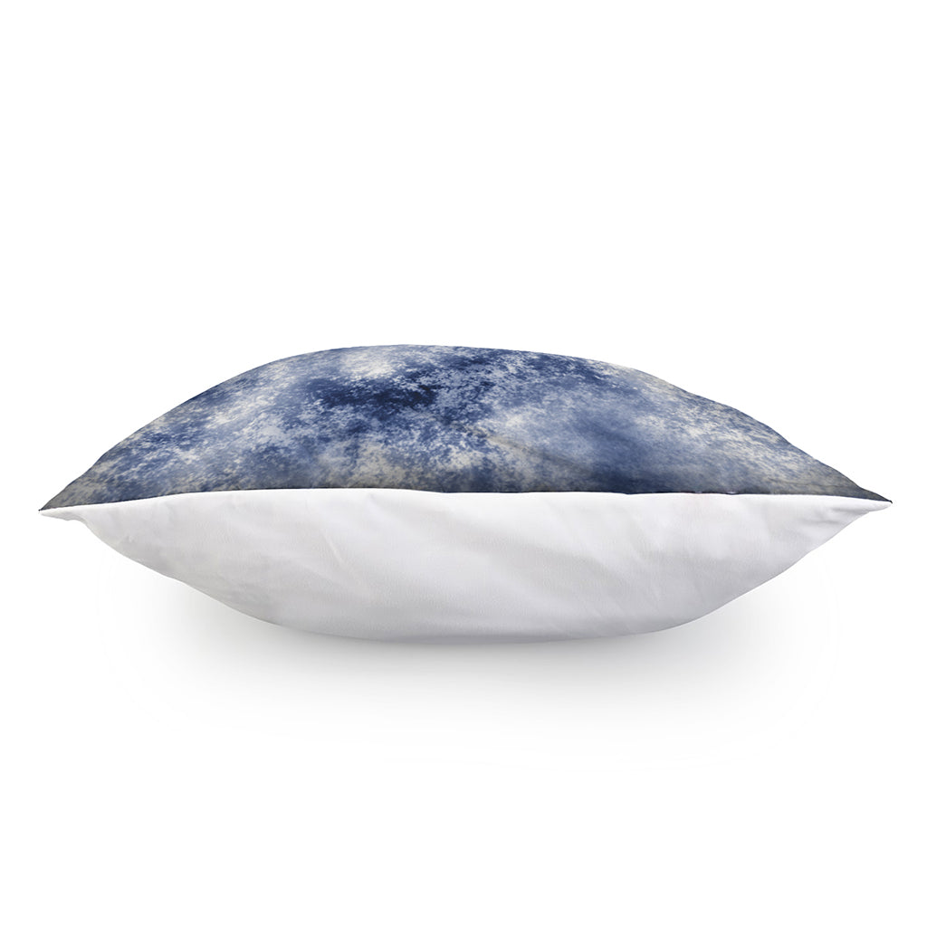 White And Blue Acid Wash Tie Dye Print Pillow Cover