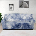 White And Blue Acid Wash Tie Dye Print Sofa Cover
