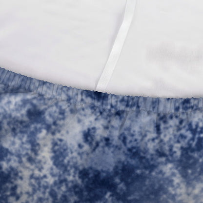White And Blue Acid Wash Tie Dye Print Sofa Cover