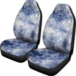 White And Blue Acid Wash Tie Dye Print Universal Fit Car Seat Covers