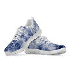 White And Blue Acid Wash Tie Dye Print White Sneakers