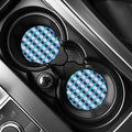 White And Blue Argyle Pattern Print Car Coasters