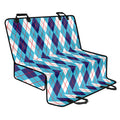 White And Blue Argyle Pattern Print Pet Car Back Seat Cover