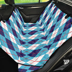 White And Blue Argyle Pattern Print Pet Car Back Seat Cover