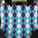 White And Blue Argyle Pattern Print Pet Car Back Seat Cover