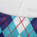 White And Blue Argyle Pattern Print Sofa Cover