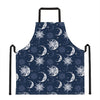 White And Blue Celestial Pattern Print Apron