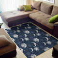 White And Blue Celestial Pattern Print Floor Mat