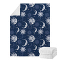 White And Blue Celestial Pattern Print Blanket