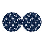 White And Blue Celestial Pattern Print Car Coasters