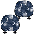White And Blue Celestial Pattern Print Car Headrest Covers