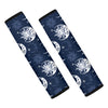 White And Blue Celestial Pattern Print Car Seat Belt Covers