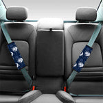White And Blue Celestial Pattern Print Car Seat Belt Covers