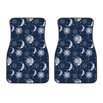 White And Blue Celestial Pattern Print Front Car Floor Mats