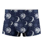White And Blue Celestial Pattern Print Men's Boxer Briefs