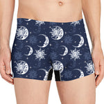 White And Blue Celestial Pattern Print Men's Boxer Briefs