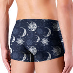 White And Blue Celestial Pattern Print Men's Boxer Briefs