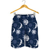 White And Blue Celestial Pattern Print Men's Shorts