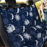 White And Blue Celestial Pattern Print Pet Car Back Seat Cover