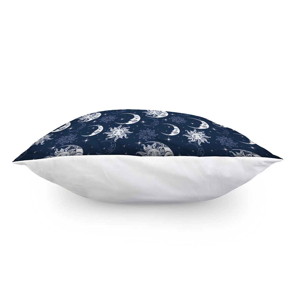 White And Blue Celestial Pattern Print Pillow Cover