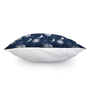 White And Blue Celestial Pattern Print Pillow Cover