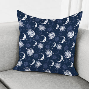 White And Blue Celestial Pattern Print Pillow Cover