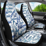 White And Blue Christian Text Universal Fit Car Seat Covers GearFrost