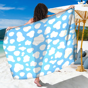 White And Blue Cow Print Beach Sarong Wrap