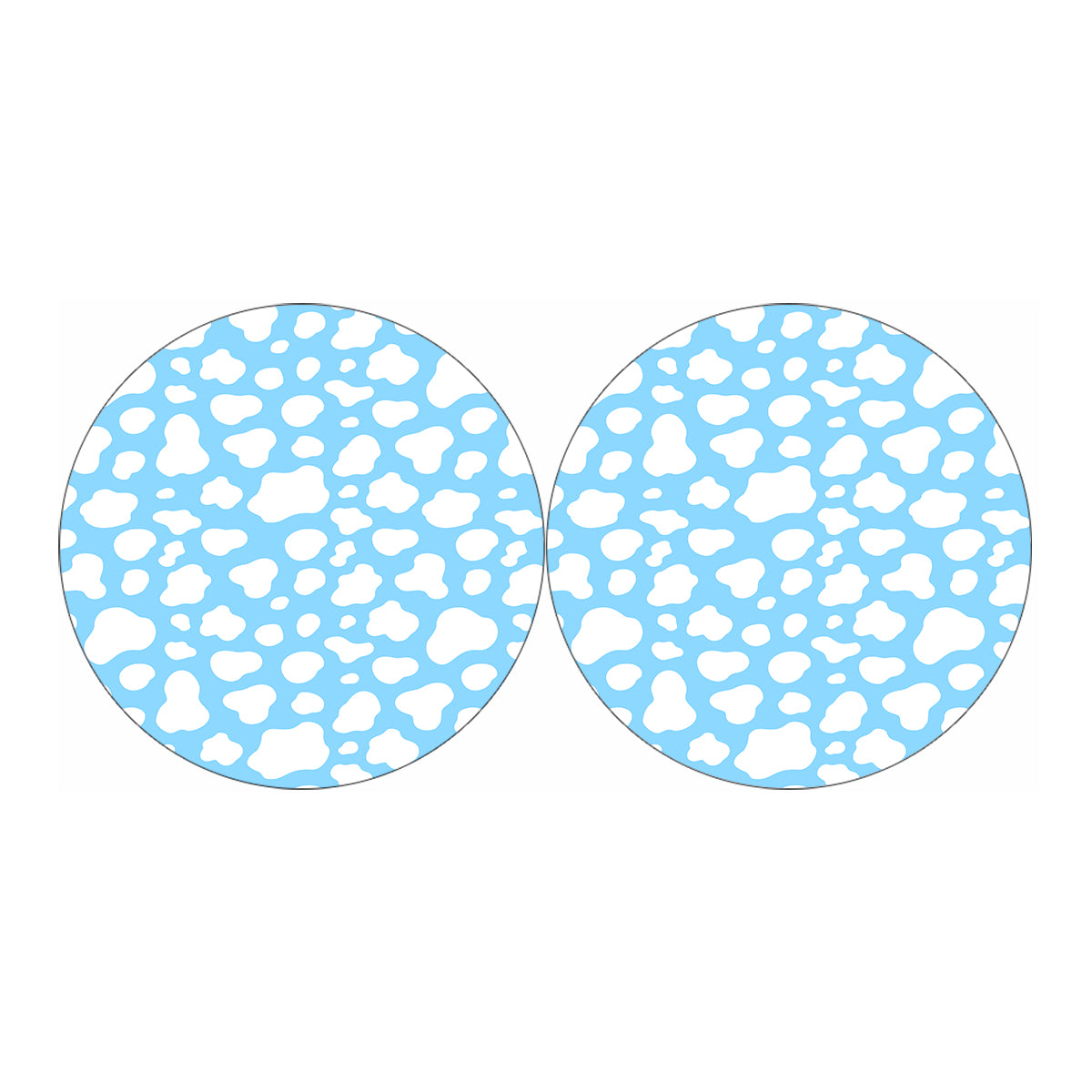 White And Blue Cow Print Car Coasters