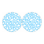 White And Blue Cow Print Car Coasters
