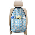 White And Blue Cow Print Car Seat Organizers