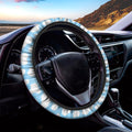 White And Blue Cow Print Car Steering Wheel Cover