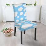 White And Blue Cow Print Dining Chair Slipcover