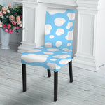 White And Blue Cow Print Dining Chair Slipcover