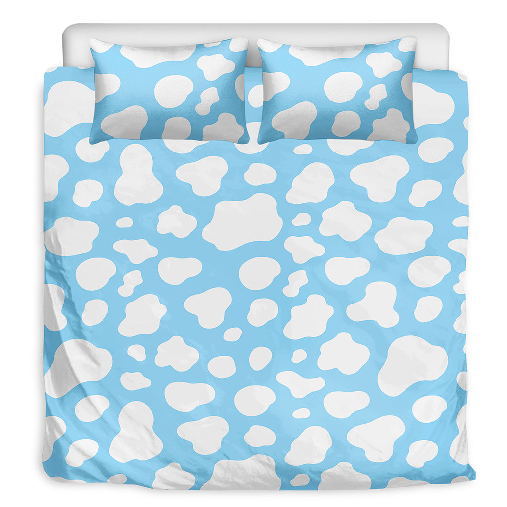 White And Blue Cow Print Duvet Cover Bedding Set