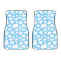 White And Blue Cow Print Front Car Floor Mats