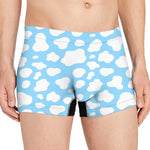 White And Blue Cow Print Men's Boxer Briefs