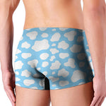 White And Blue Cow Print Men's Boxer Briefs