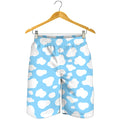 White And Blue Cow Print Men's Shorts