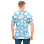 White And Blue Cow Print Men's T-Shirt