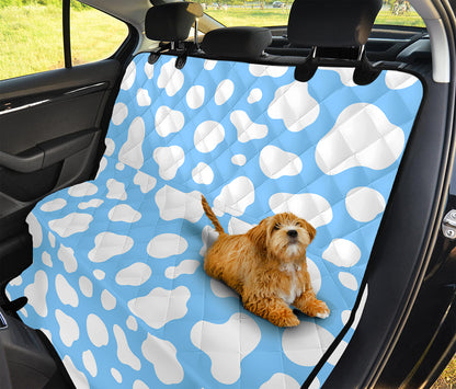 White And Blue Cow Print Pet Car Back Seat Cover