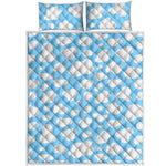 White And Blue Cow Print Quilt Bed Set