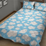 White And Blue Cow Print Quilt Bed Set