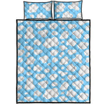 White And Blue Cow Print Quilt Bed Set