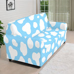 White And Blue Cow Print Sofa Cover