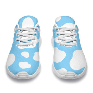 White And Blue Cow Print Sport Shoes GearFrost