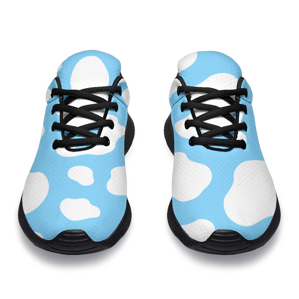 White And Blue Cow Print Sport Shoes GearFrost