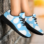 White And Blue Cow Print Sport Shoes GearFrost