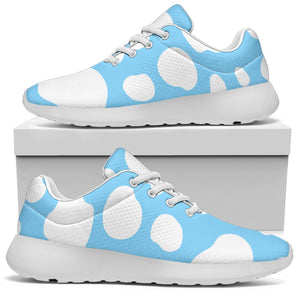 White And Blue Cow Print Sport Shoes GearFrost